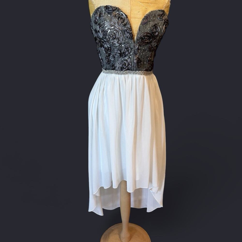 VTG Deb Dress XS Sparkly Lace Dark Fairy Ethereal Romantic Whimsical Y2K Party